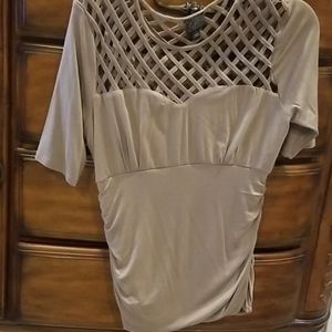 Taupe coquettish blouse